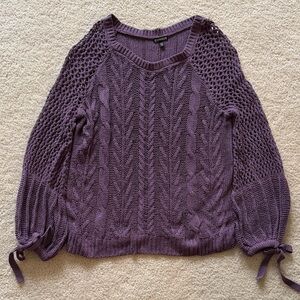 Express Purple Cable Knit Sweater